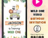 safari wild one birthday invitation video 1